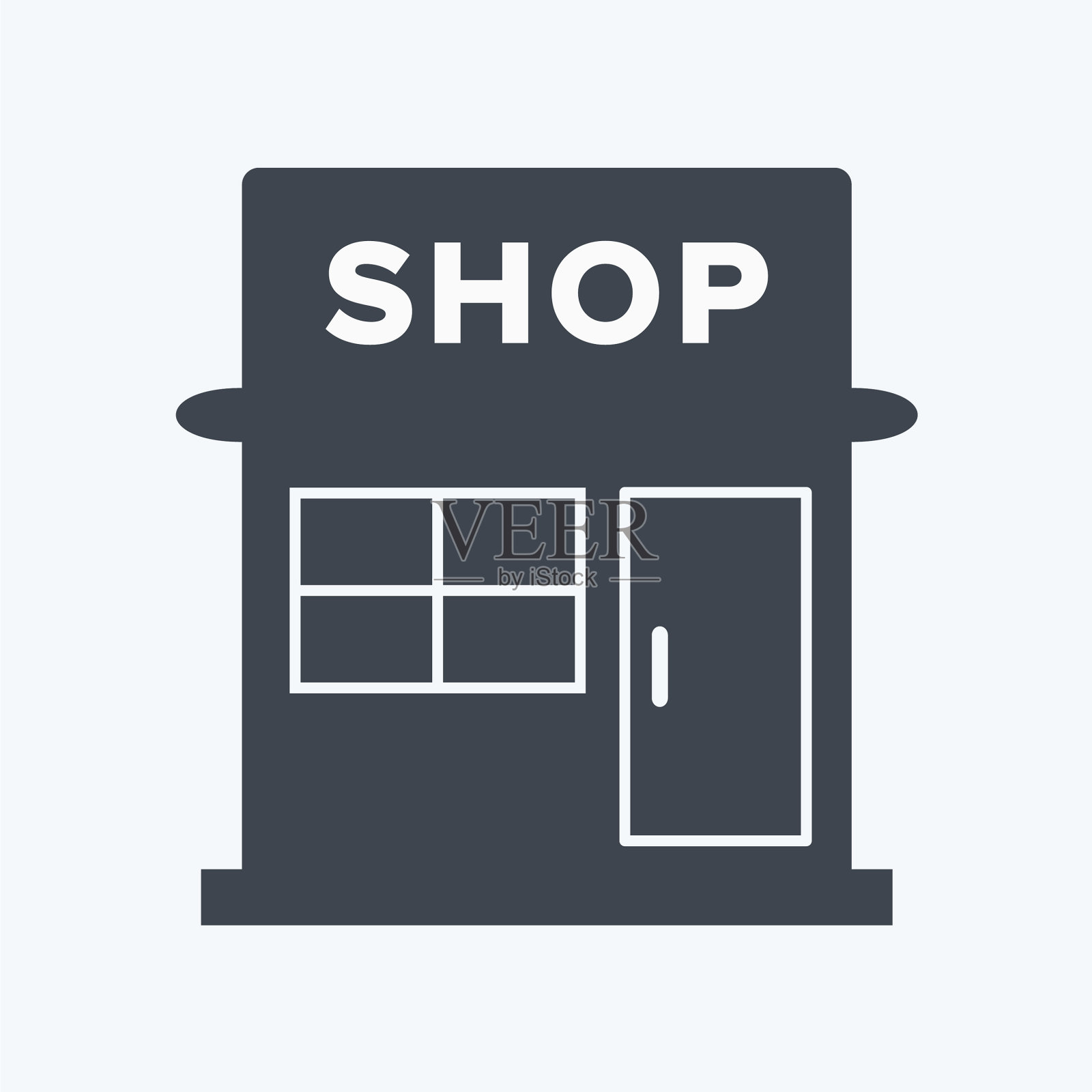 市场图标在时髦的字形风格孤立上图标素材