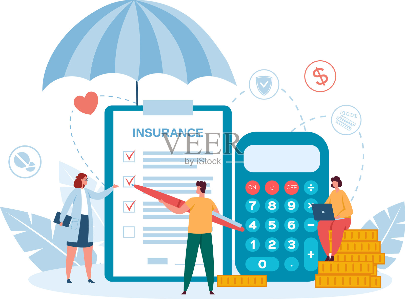 健康保险病人完成保险设计元素图片