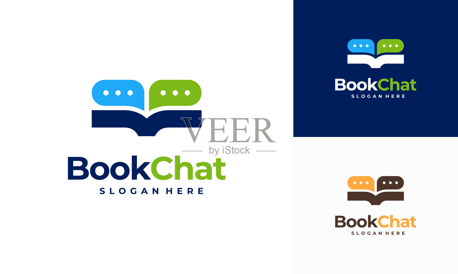 书说话符号设计概念向量，聊天书符号设计语音书符号模板图标向量插画图片素材