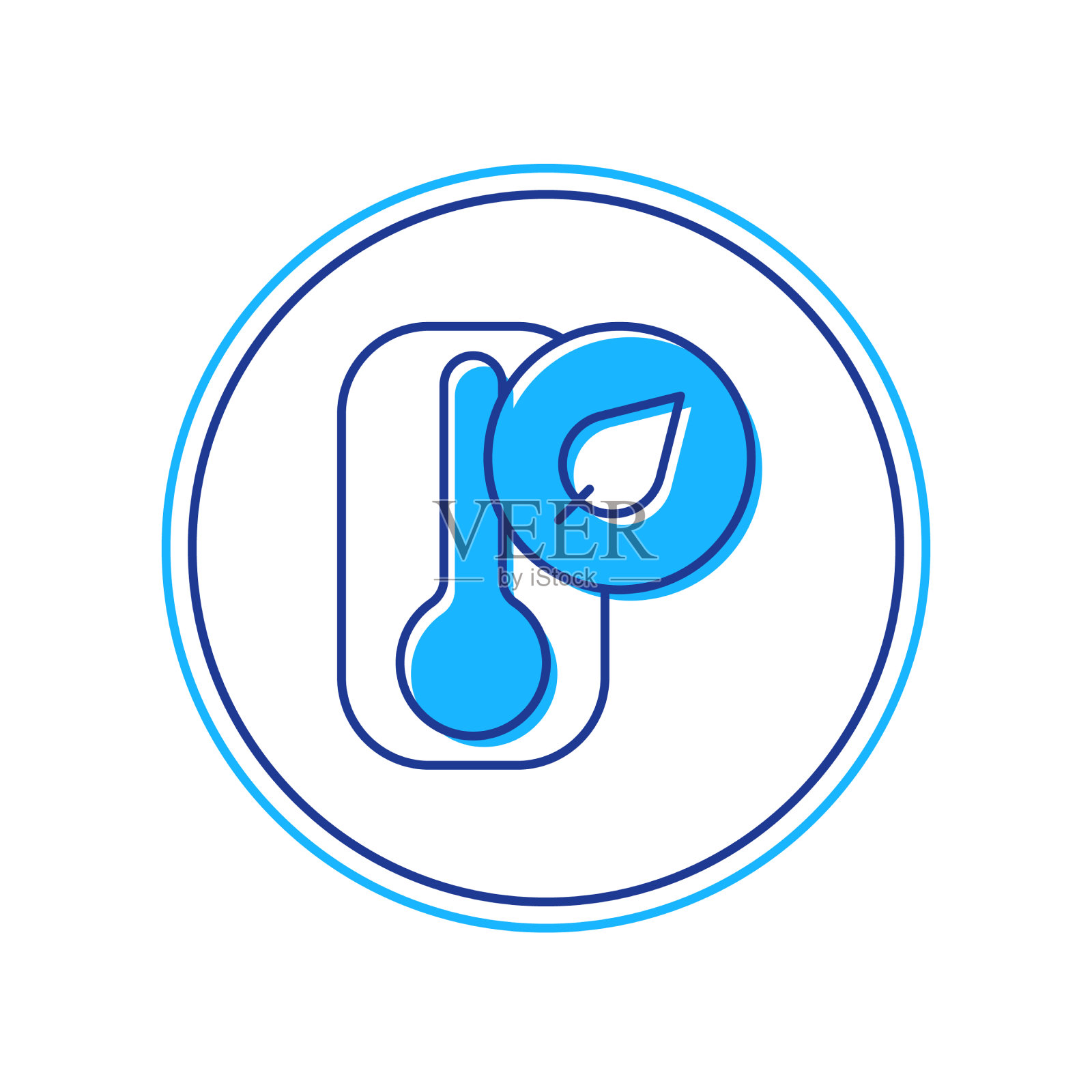 填充轮廓气象学温度计测量插画图片素材