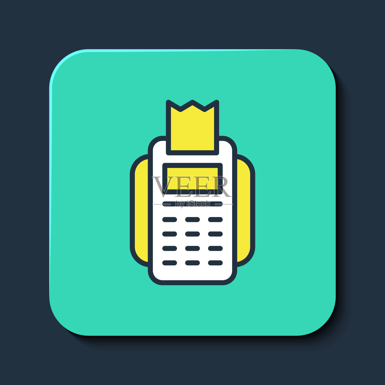 用插入的信用填充轮廓pos终端图标素材