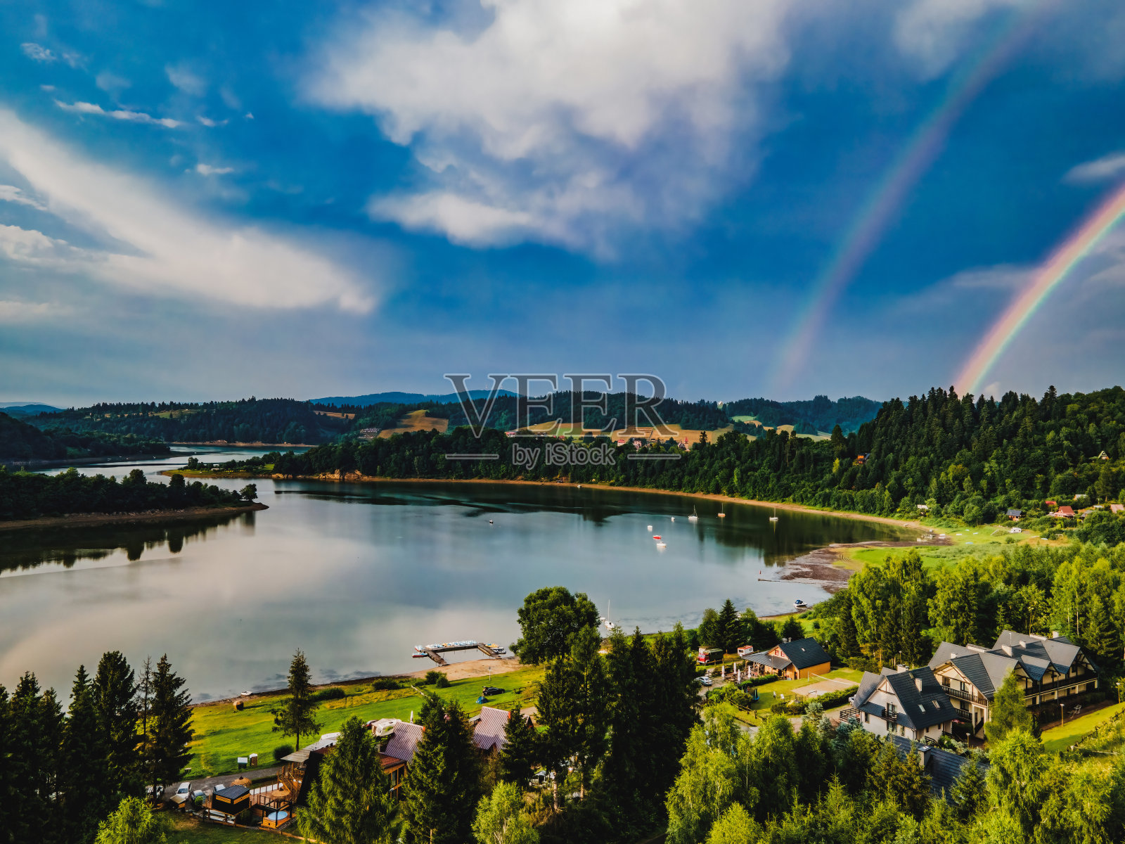鸟瞰索林斯基湖照片摄影图片