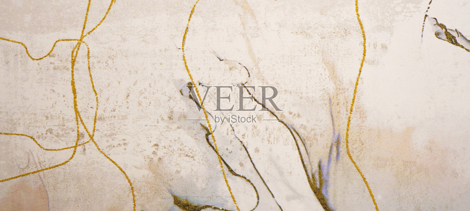 抽象米黄色瓷砖用金色创意绘画打印纹理背景横幅全景照片摄影图片