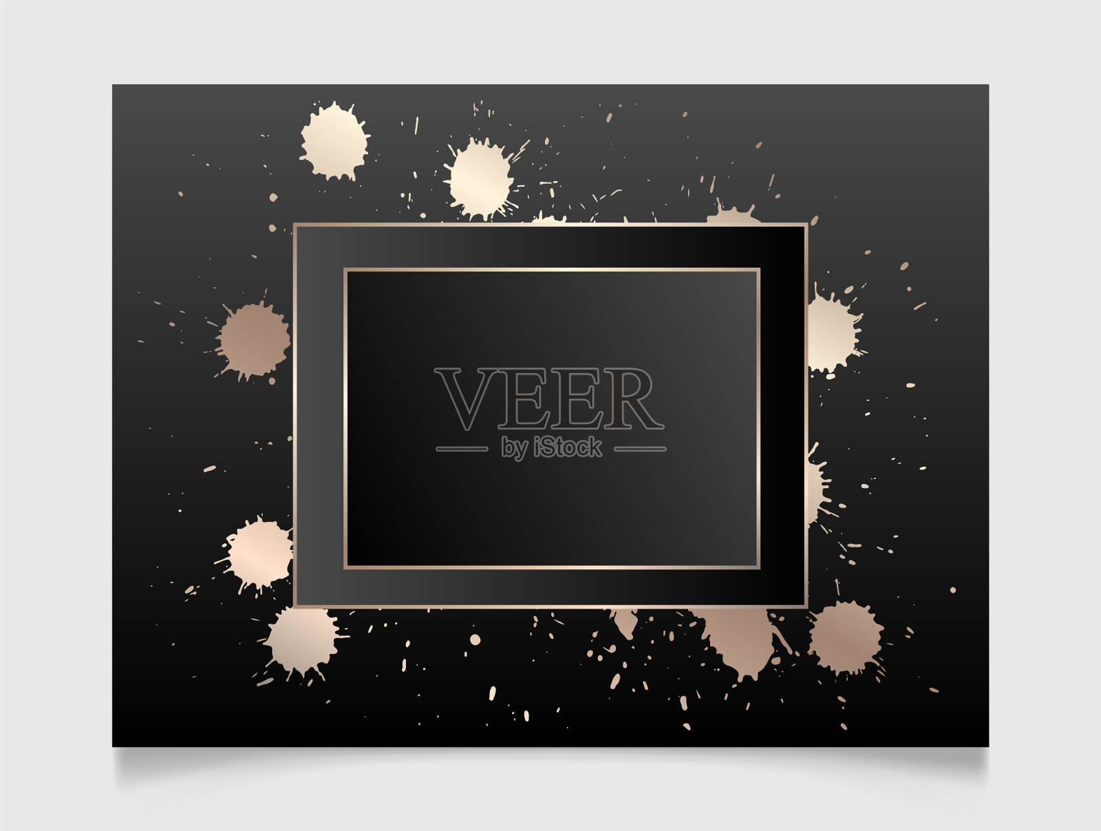 玫瑰金色的油漆飞溅着闪闪发光的空白插画图片素材