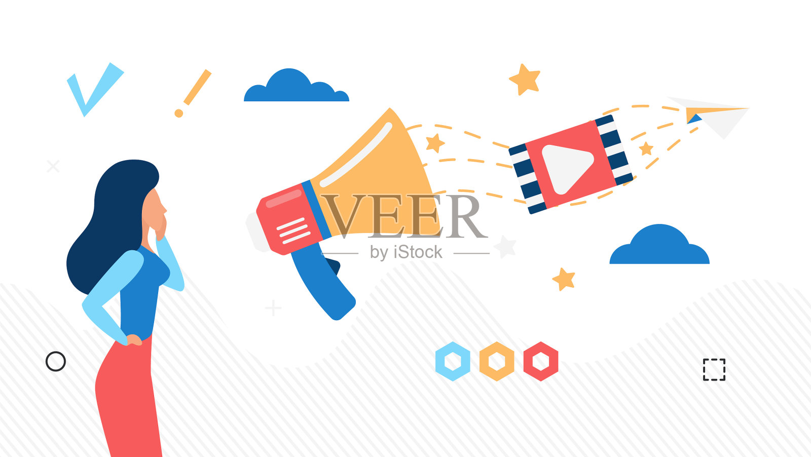 社交媒体广告视频内容材料设计元素图片