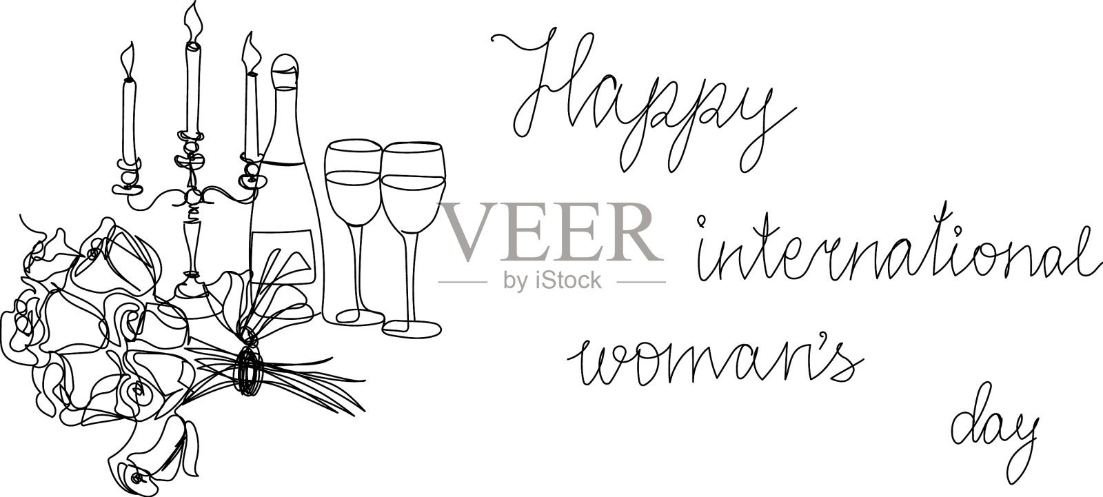 国际妇女节快乐绵绵行插画图片素材