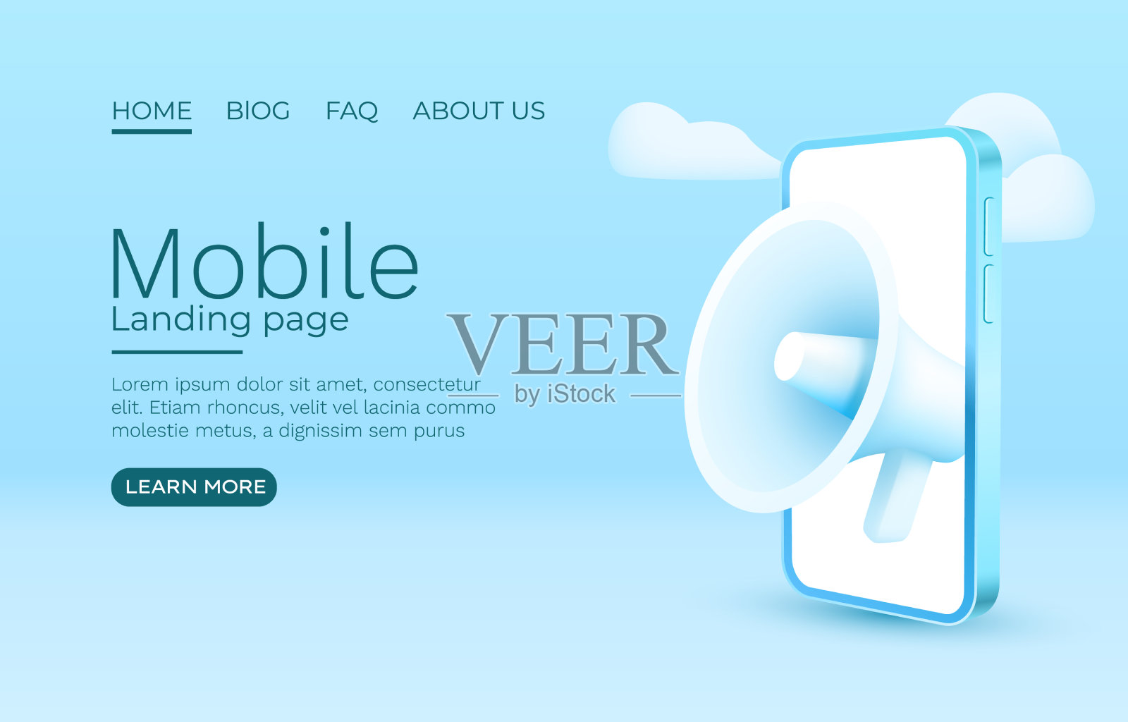 扩音器智能手机移动屏幕技术插画图片素材