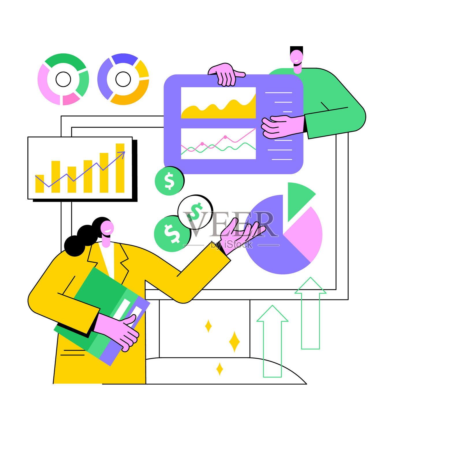 企业it管理的抽象概念设计元素图片