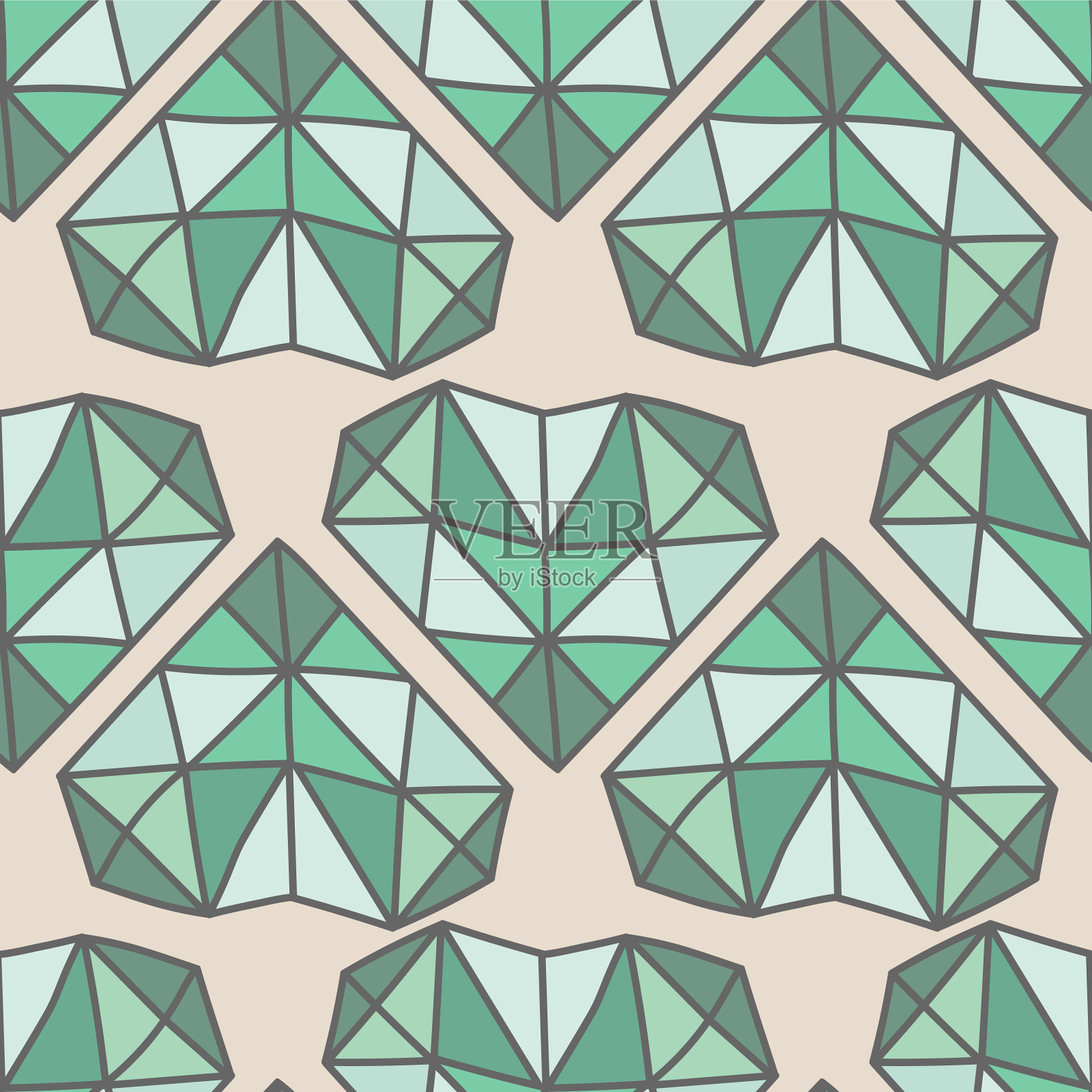 珊瑚透明折纸心形背景插画图片素材