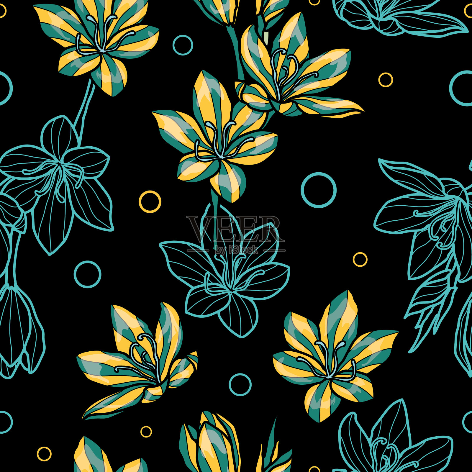 植物无缝图案时装网插画图片素材