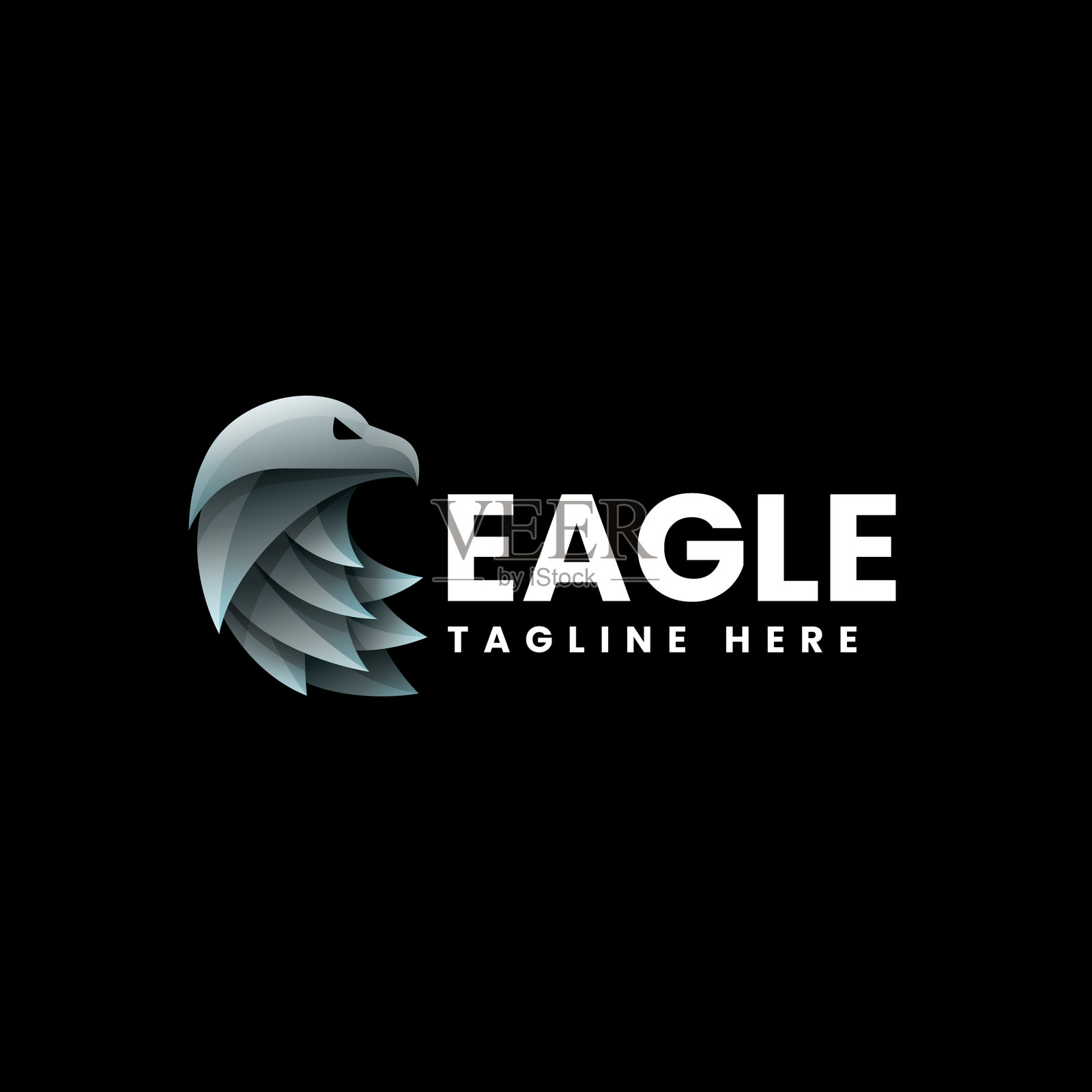 标志鹰渐变彩色风格插画图片素材