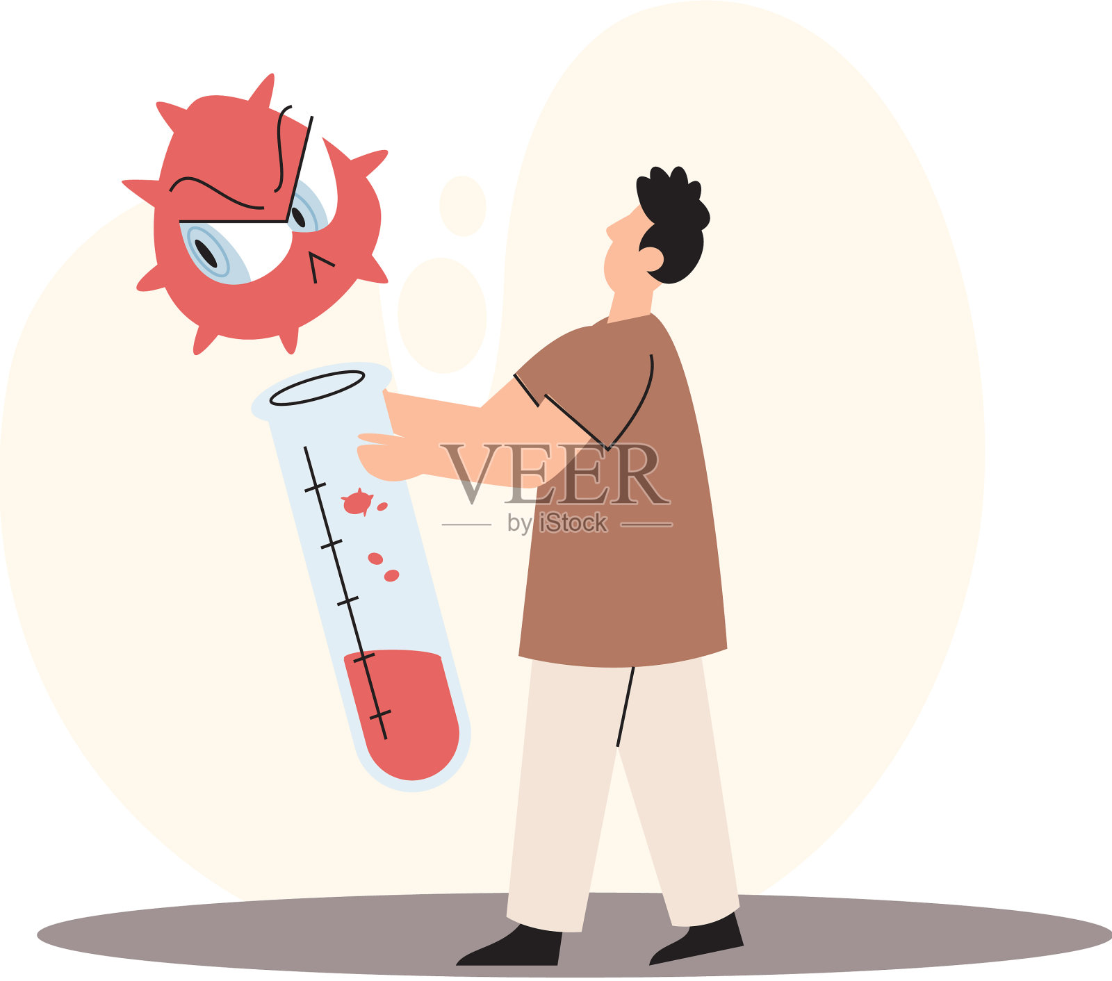 病毒学在实验室中对抗病毒插画图片素材