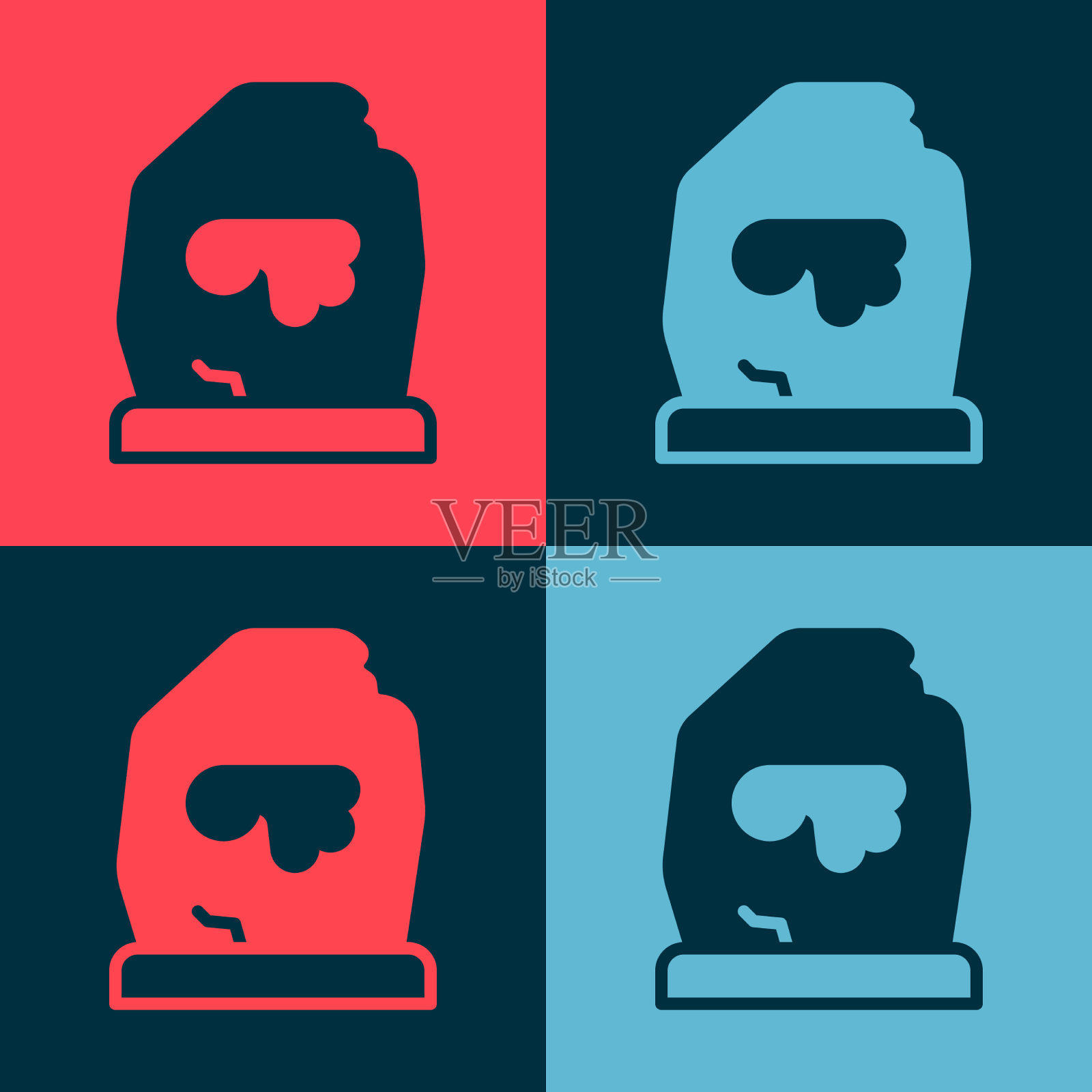 波普艺术魔法符文图标孤立的颜色插画图片素材