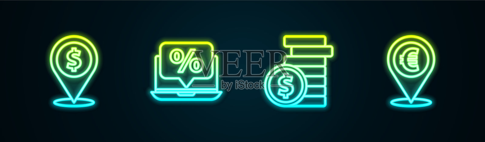 设定线现金位置折扣百分比和插画图片素材