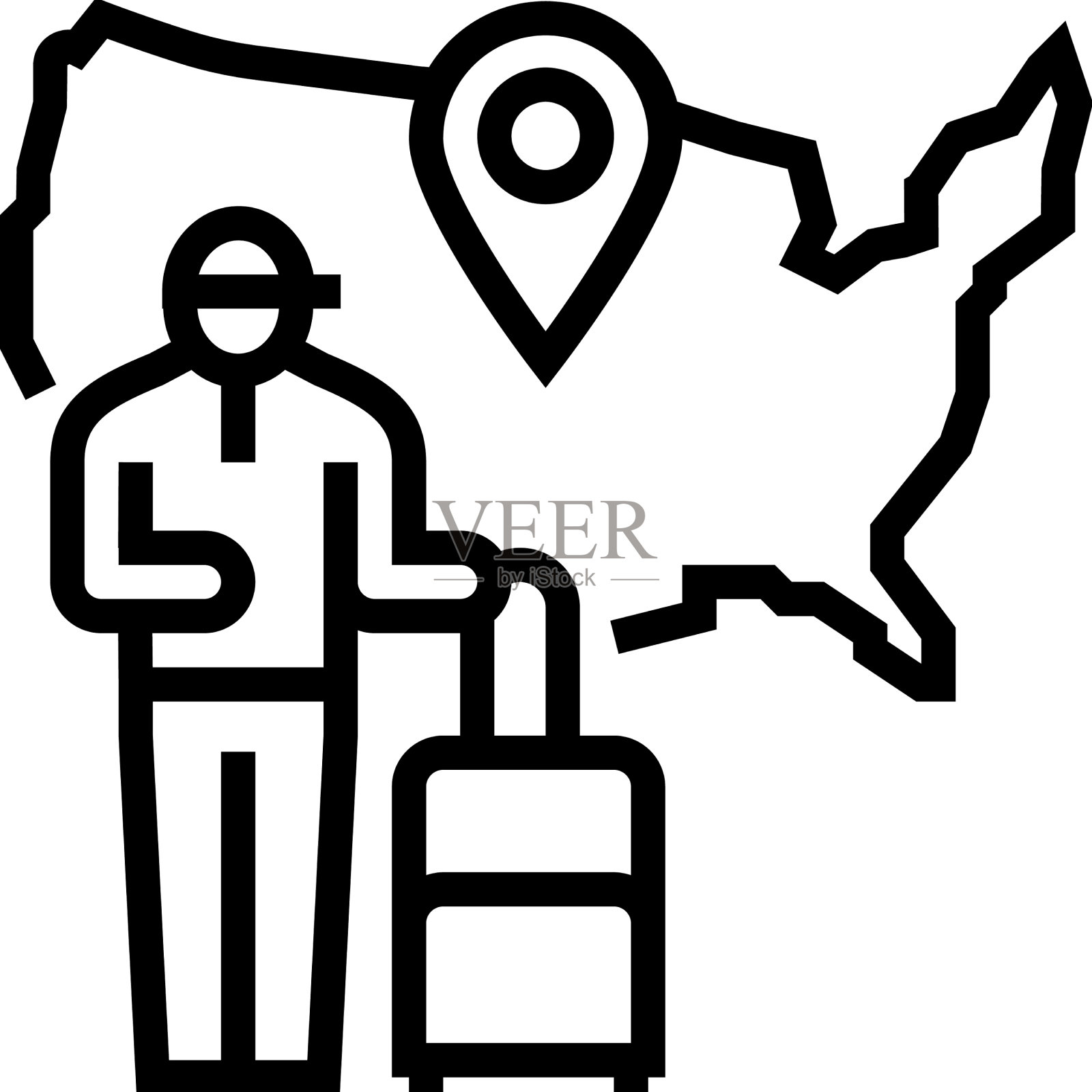 美国旅游线路图标图标素材