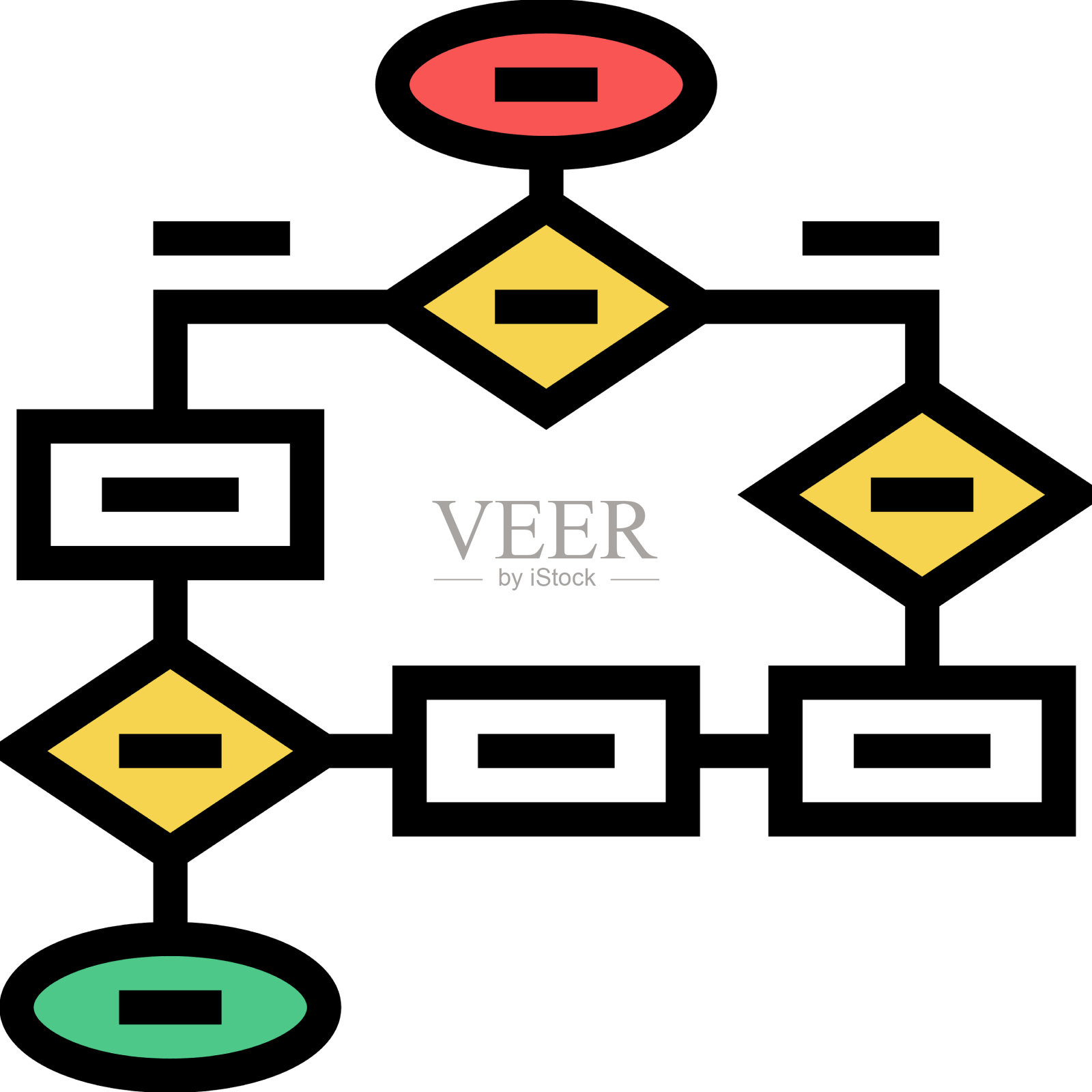 流程图彩色图标设计元素图片