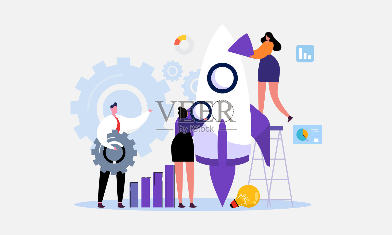 登陆页面创业插画图片素材