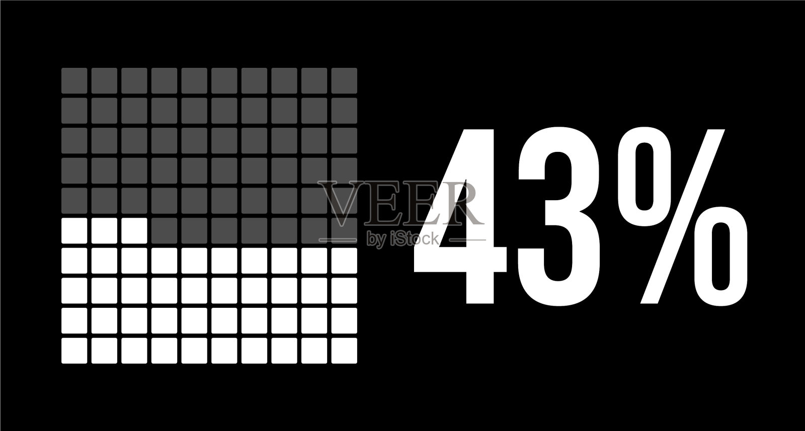 43%的图表插画图片素材