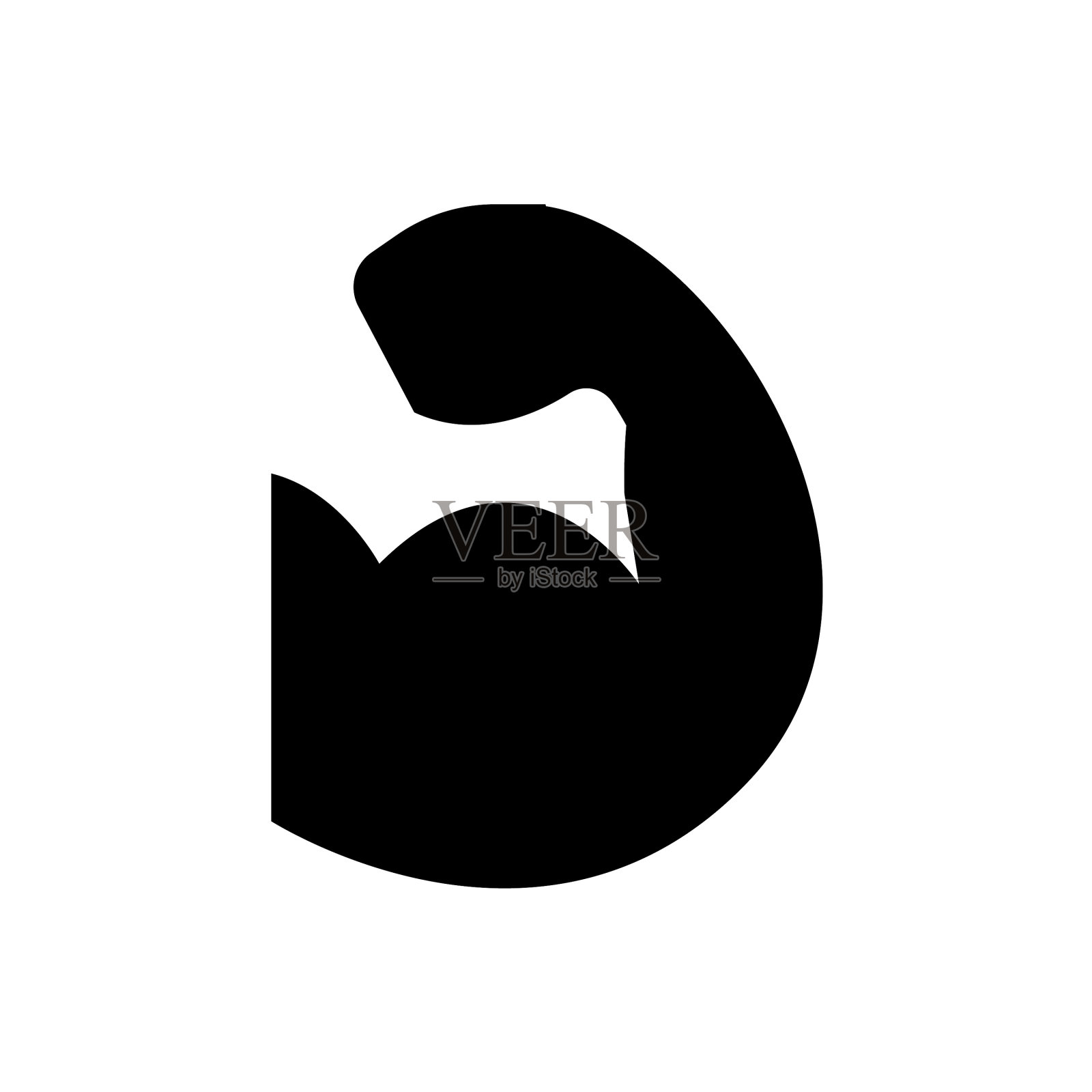 手的健美标志强壮的手臂孤立平设计元素图片