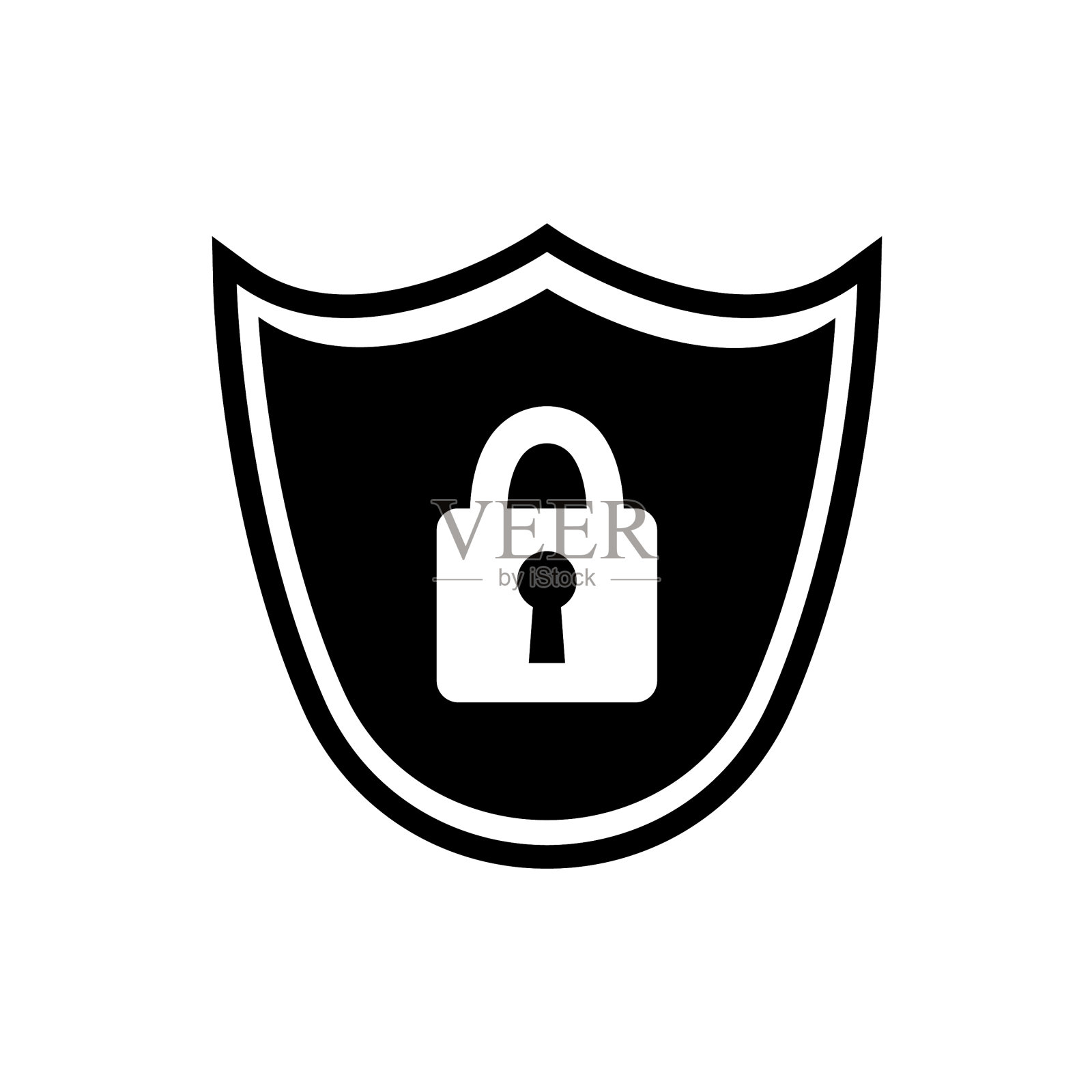 抽象安全图标隔离在黑色图标素材