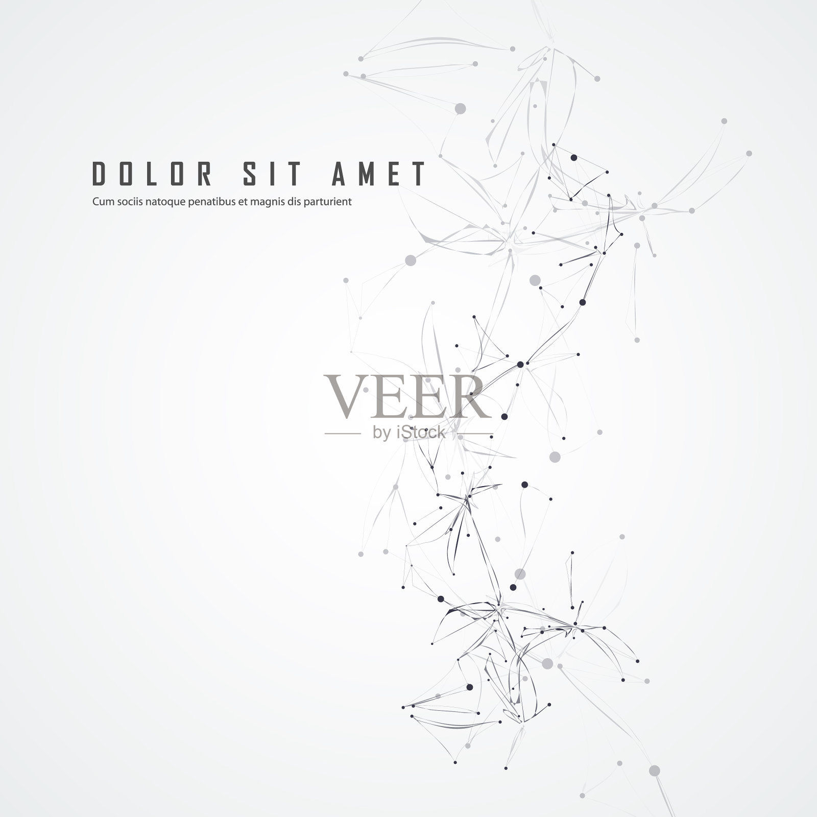 连接抽象的点和线数据科学原子插画图片素材