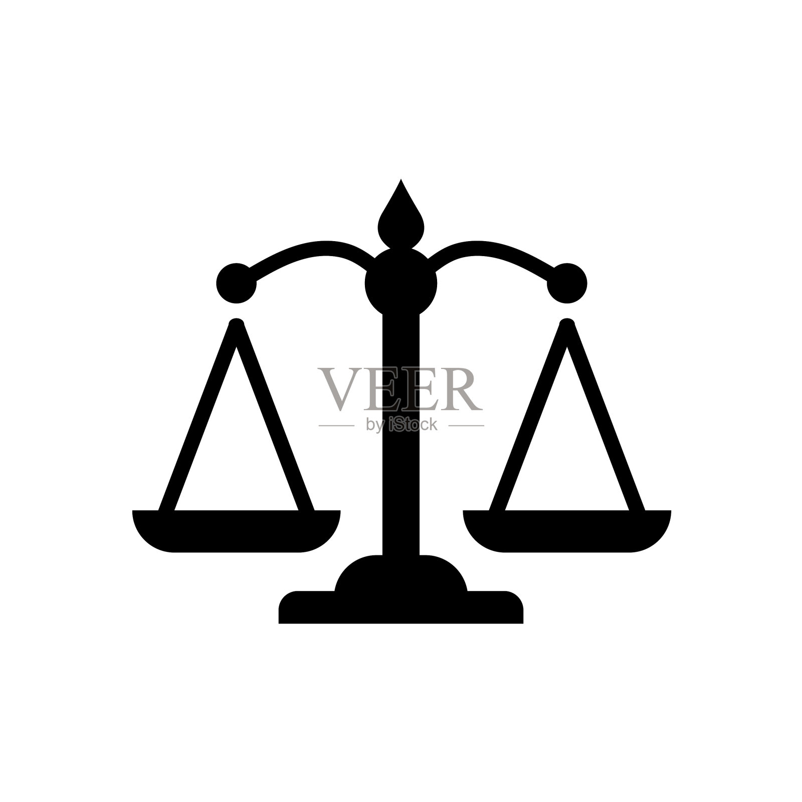 天平正义图标在白色背景图标素材