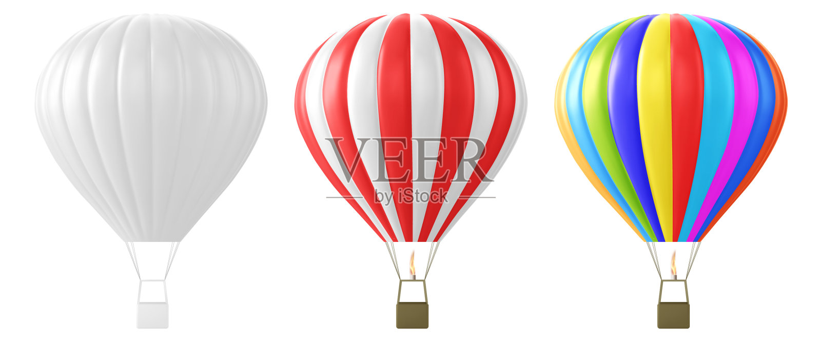 逼真的热气球模型插画图片素材
