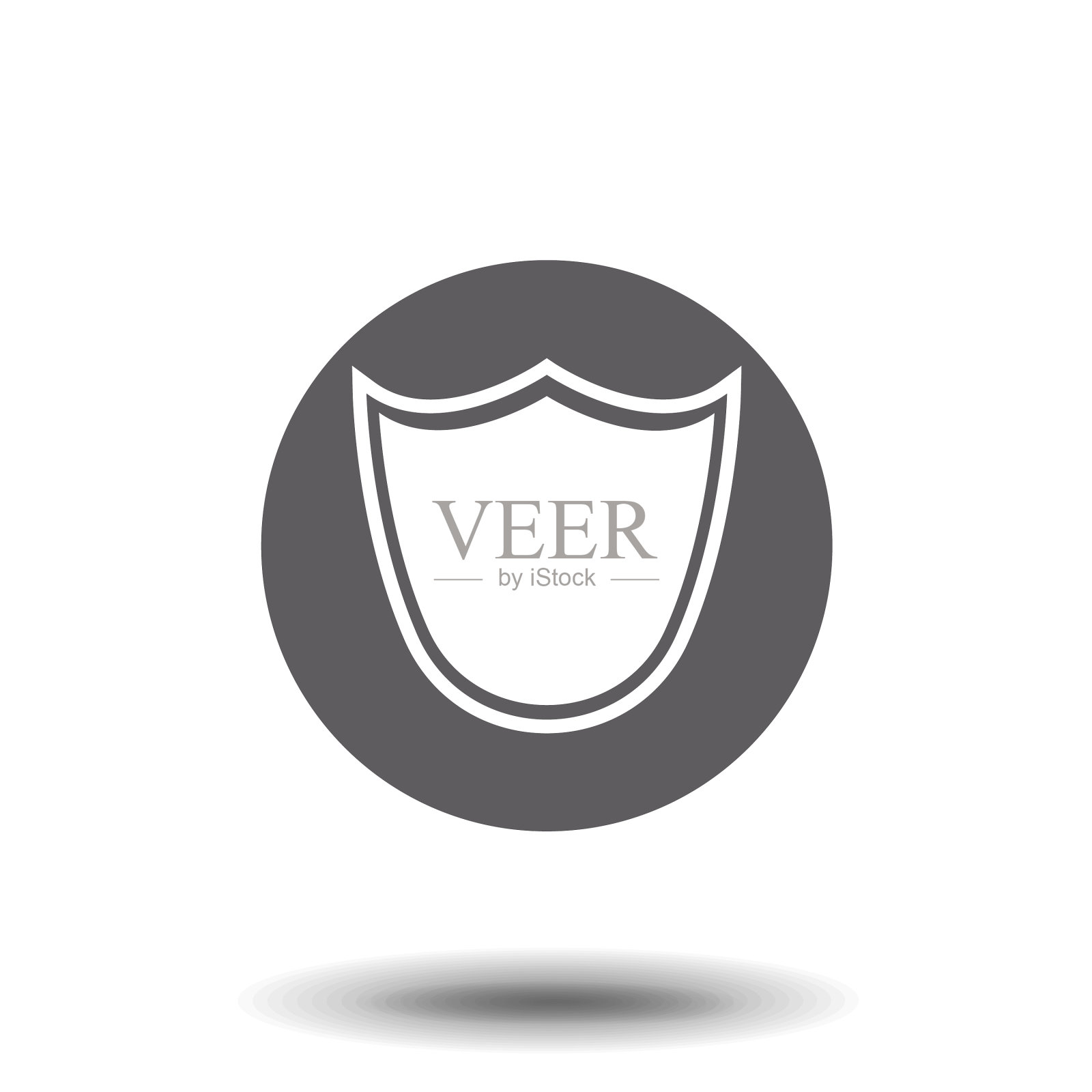 盾图标在时尚的平面风格孤立上图标素材