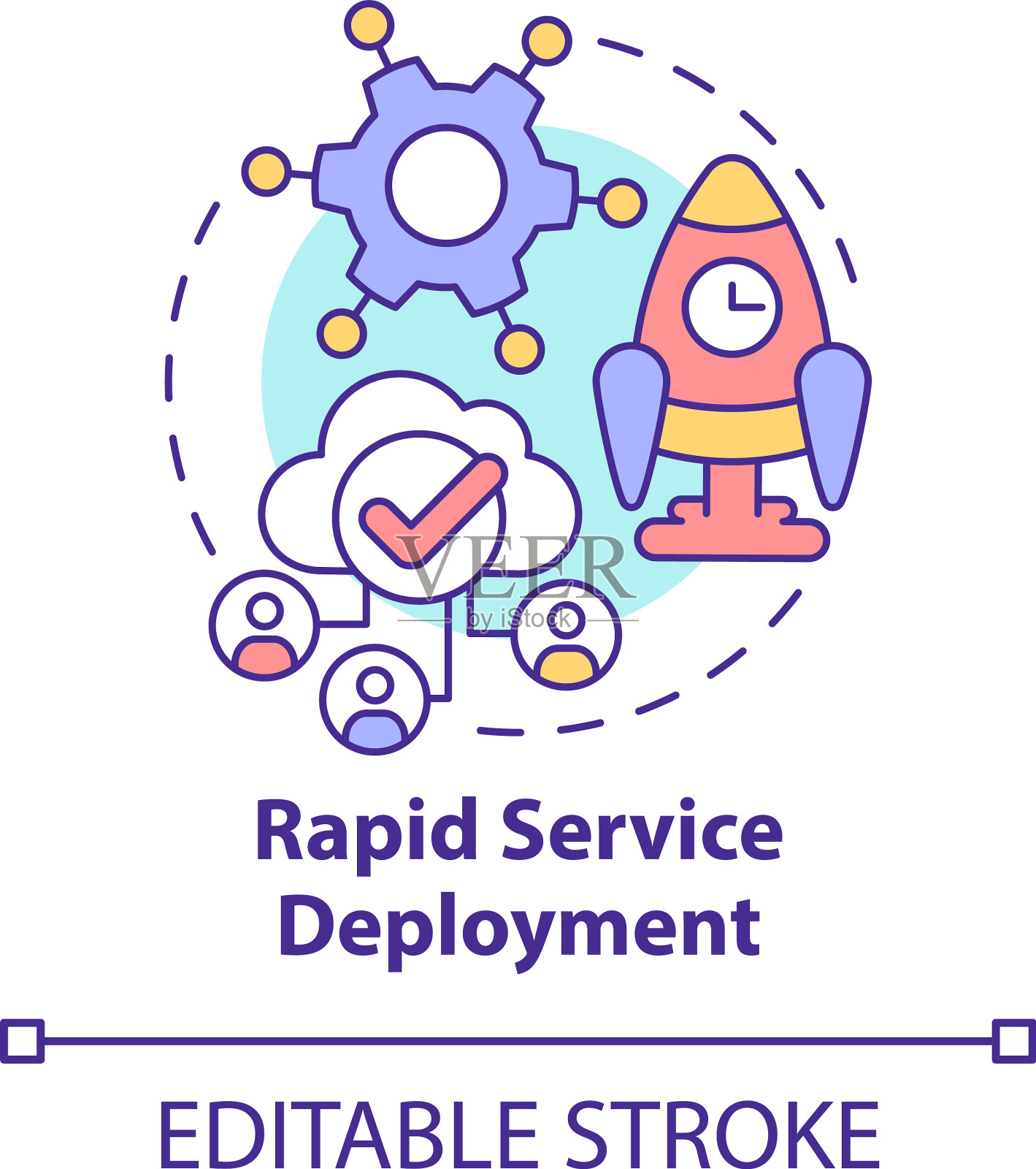 快速业务部署概念图标插画图片素材