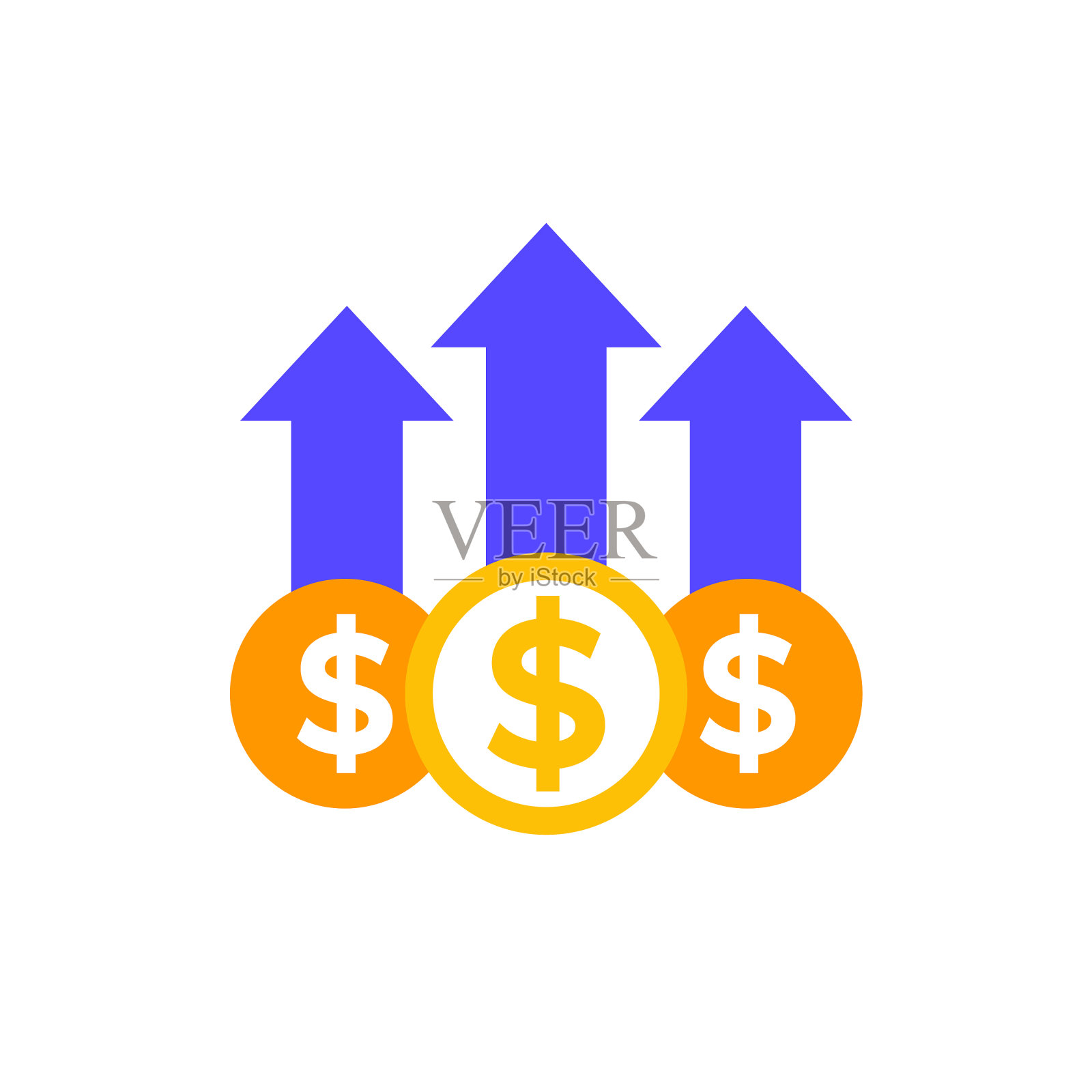 利润收入增长图标设计元素图片