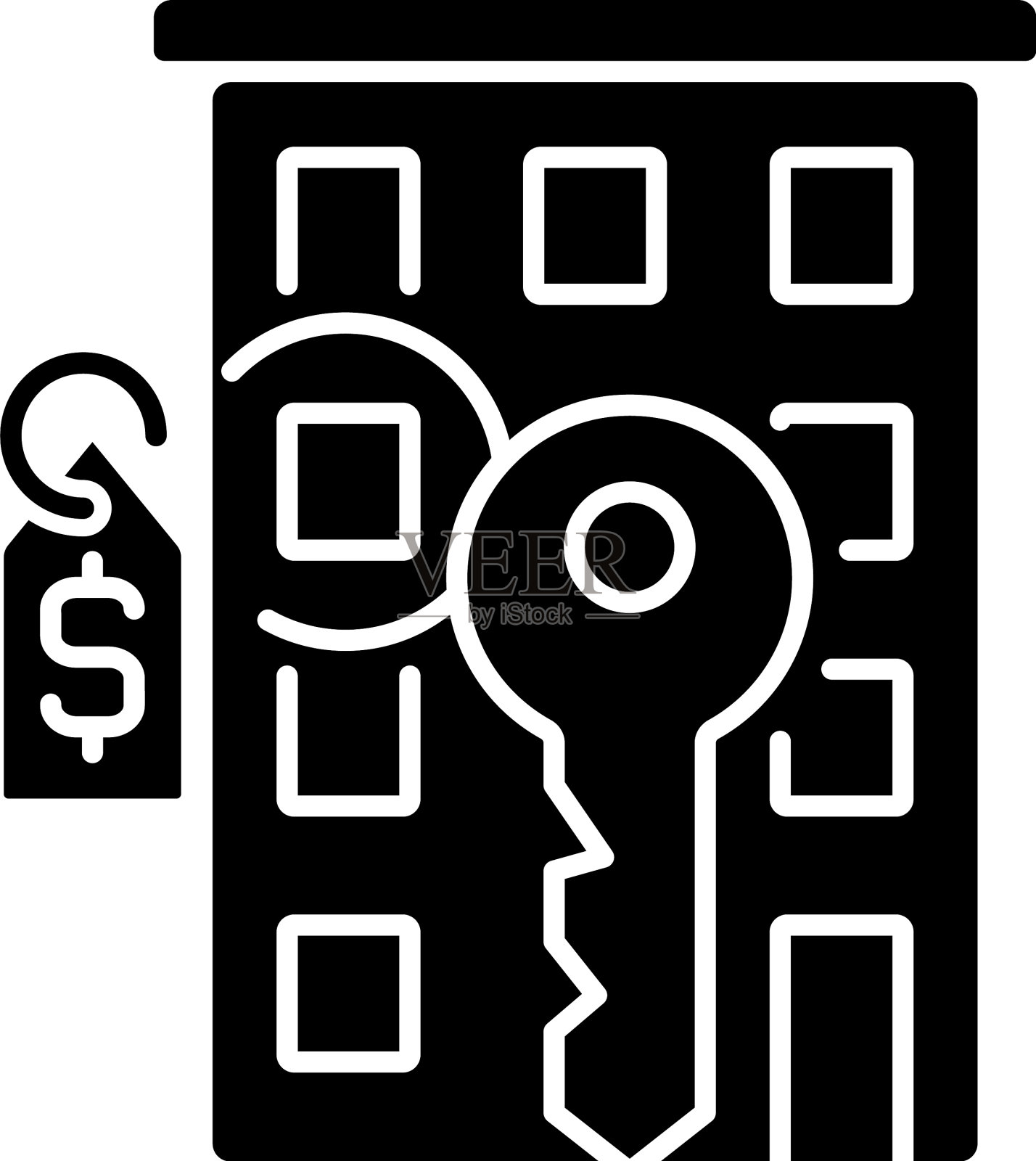 扁平出售黑色字形图标图标素材