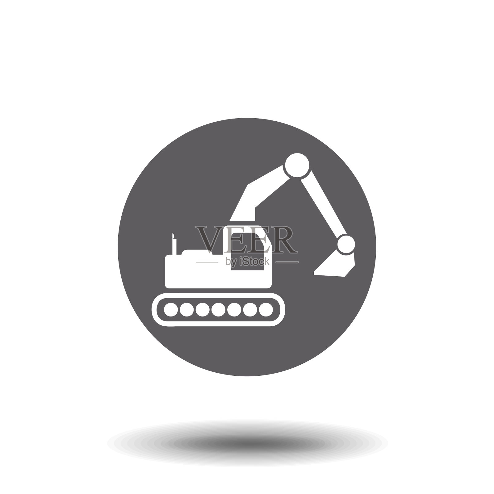 挖掘机图标元素的流行运输图标设计元素图片