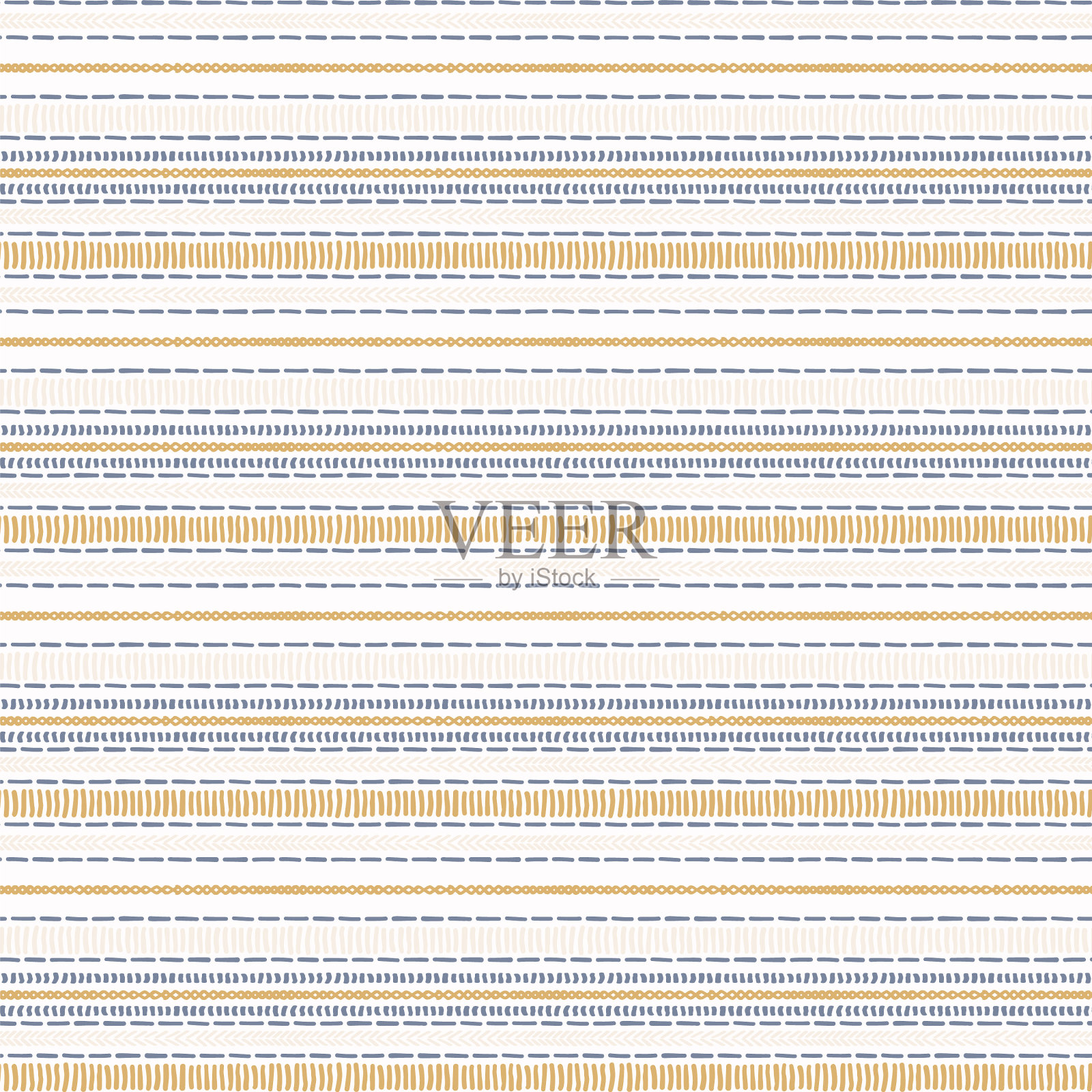 无缝法国乡村厨房条纹织物插画图片素材