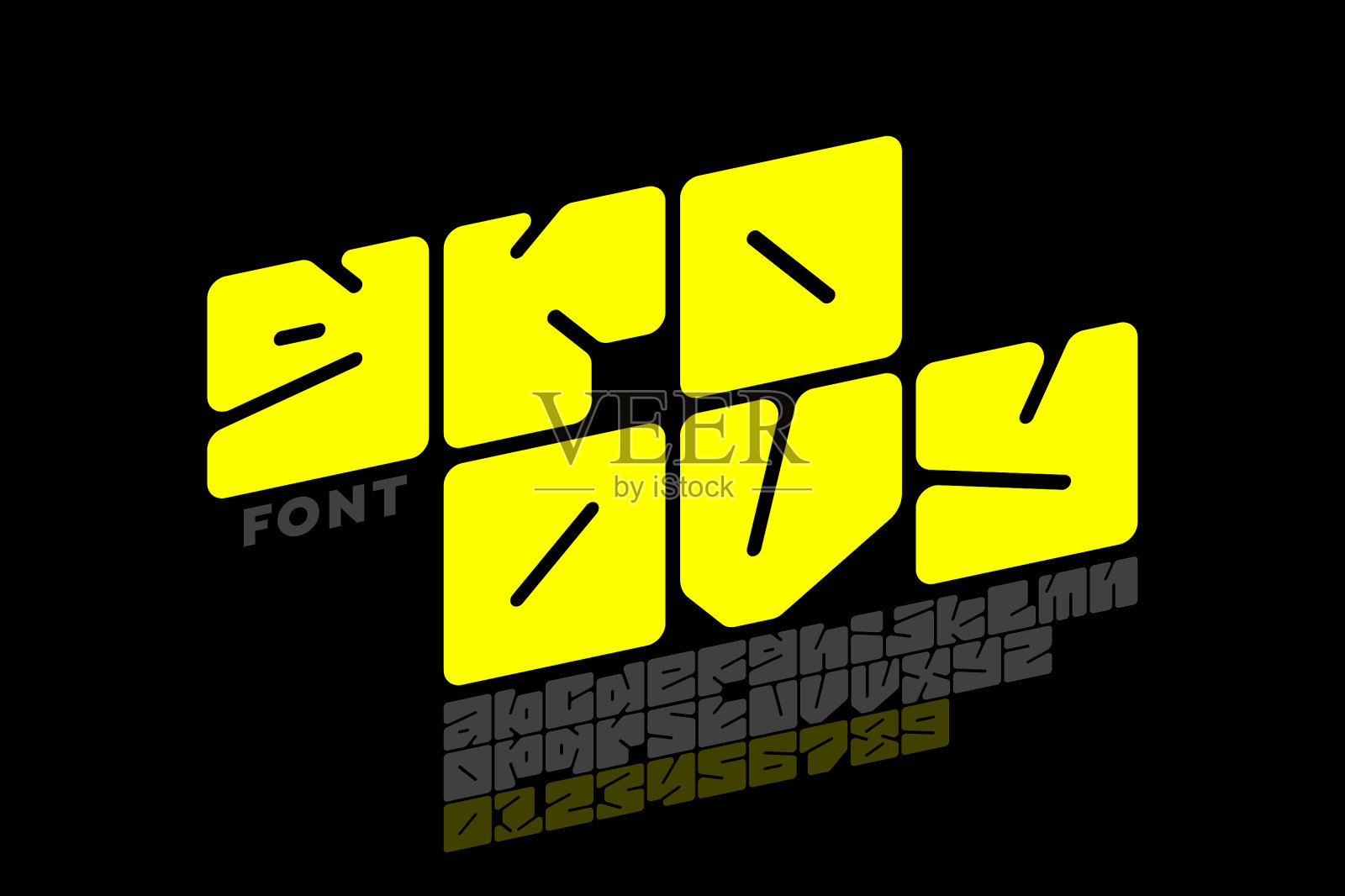 groovy字体字母插画图片素材