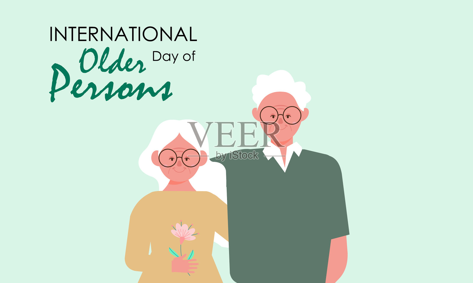 国际老年人日插画图片素材