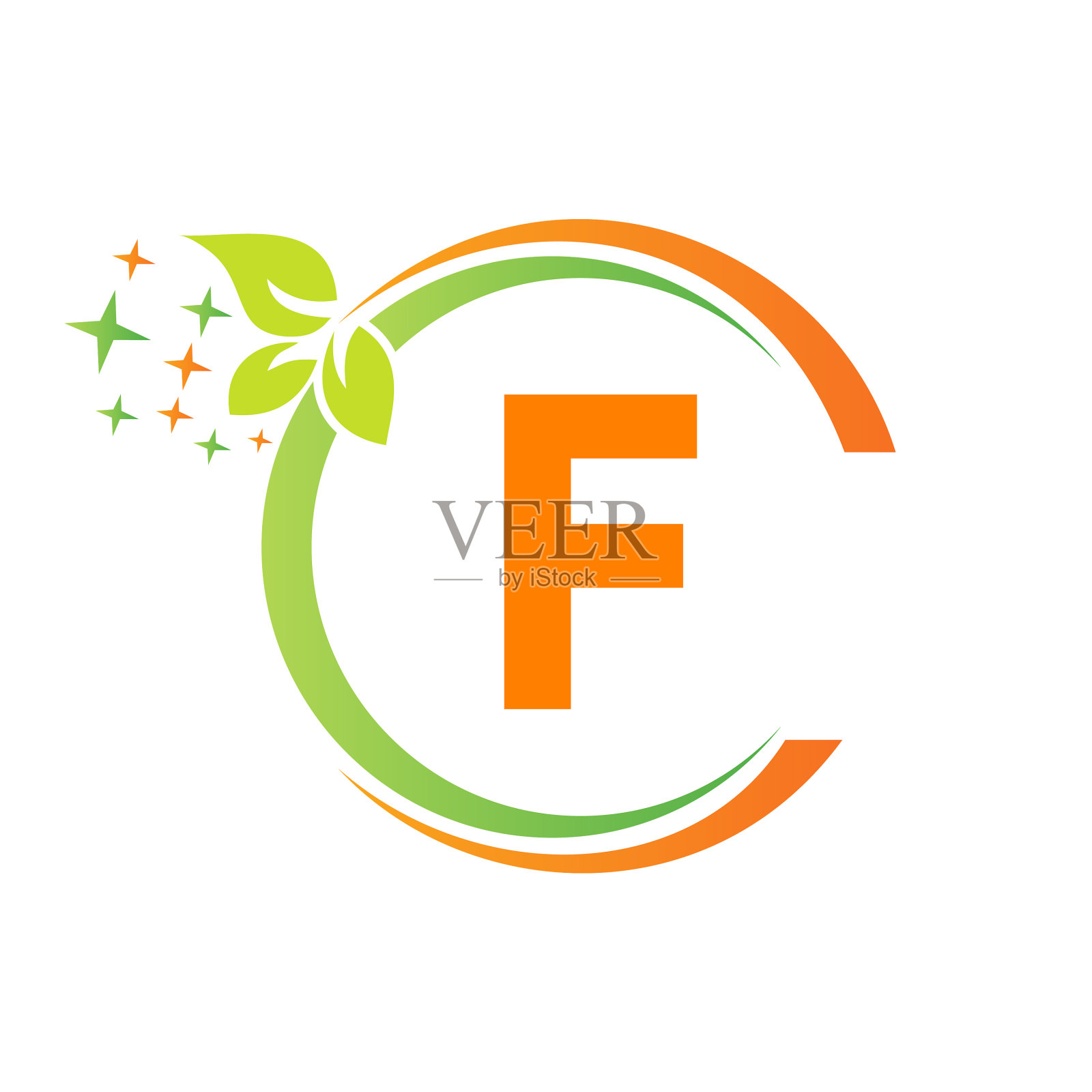 房屋清洁标志上f字母设计f字母插画图片素材