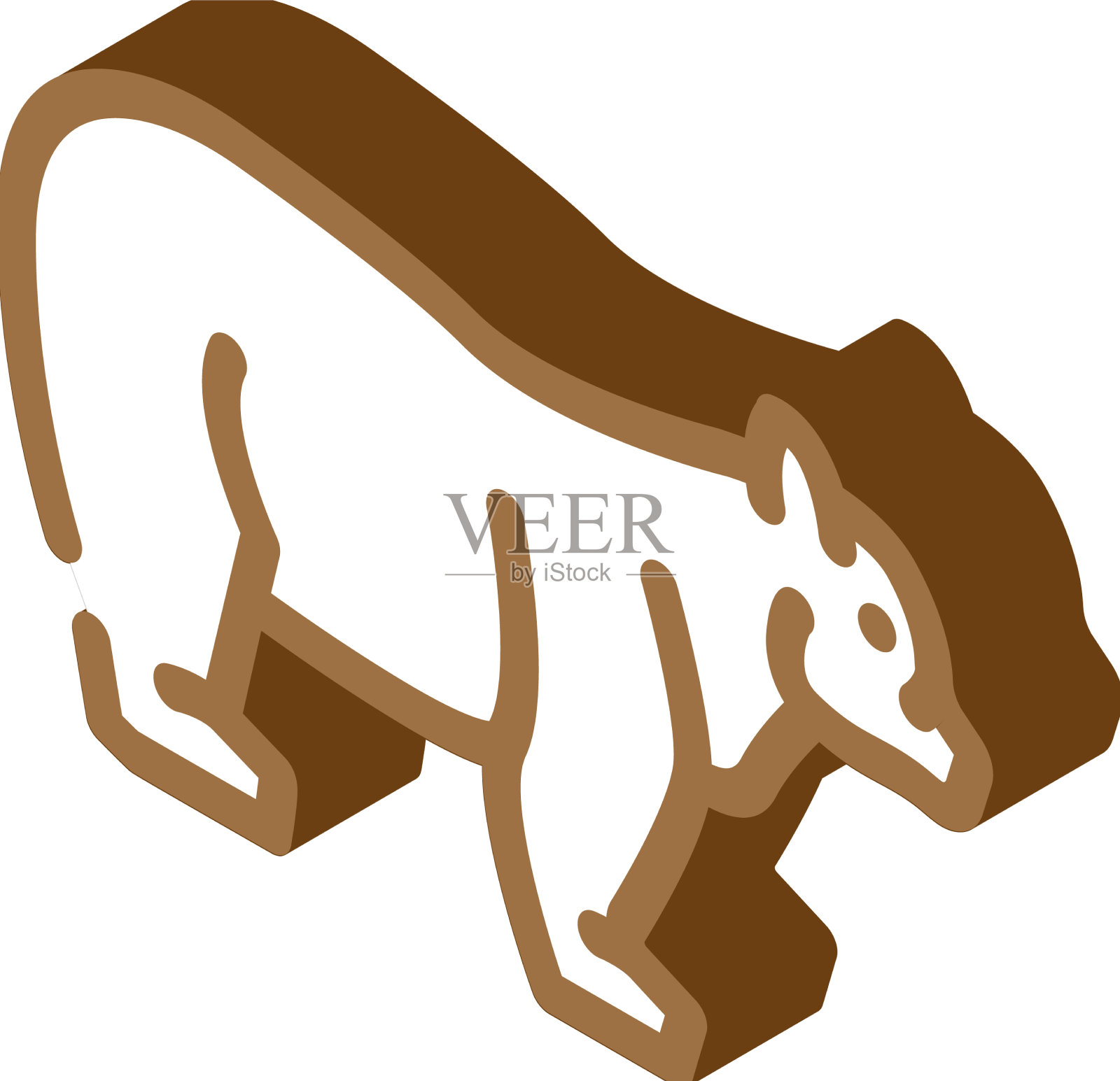 熊动物等距图标设计元素图片