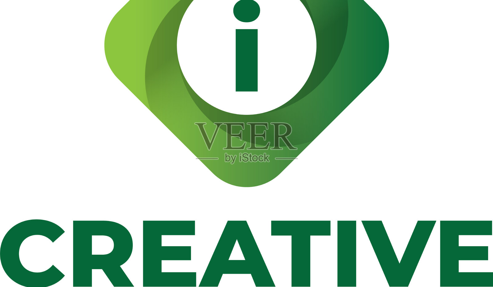 字母I标志设计与简单的梯度风格插画图片素材