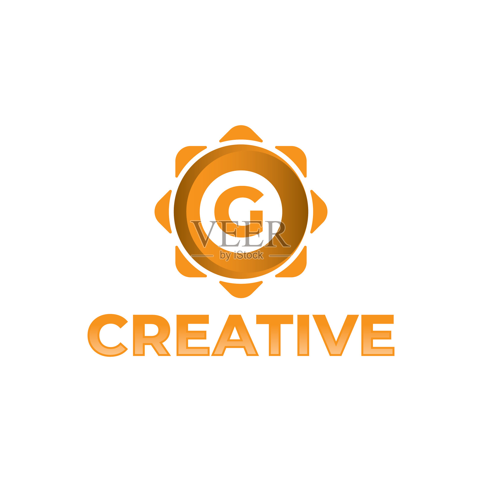 抽象太阳标志概念用字母设计插画图片素材