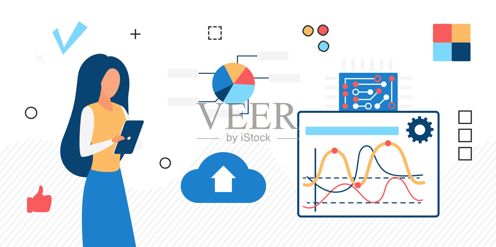 市场数据统计年度演变插画图片素材