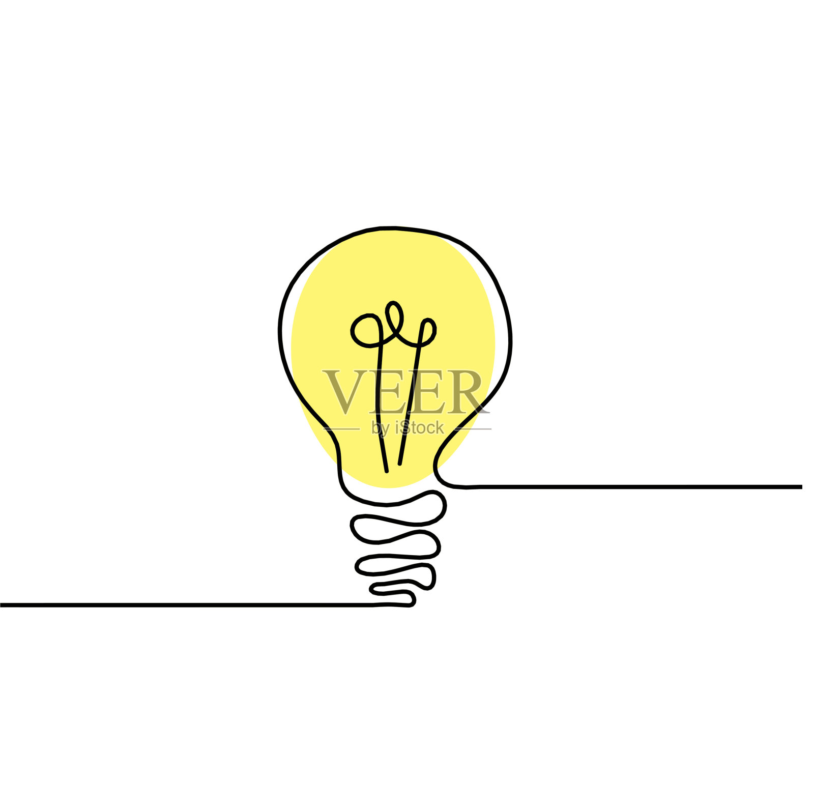 抽象彩色灯泡如线条画上设计元素图片