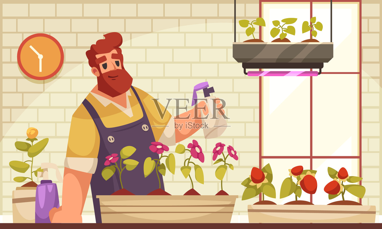 当地农民平面构成插画图片素材