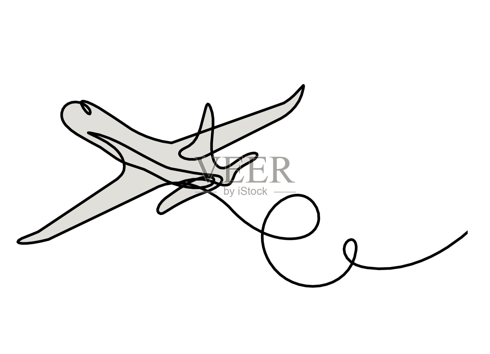 抽象的色彩平面如同画在白色上的线条一样设计元素图片