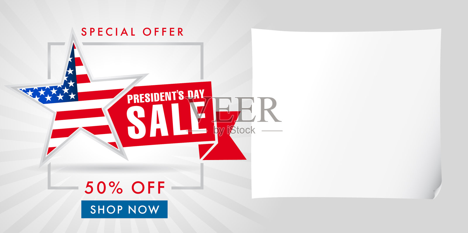 总统日售光条纹条幅模板插画图片素材