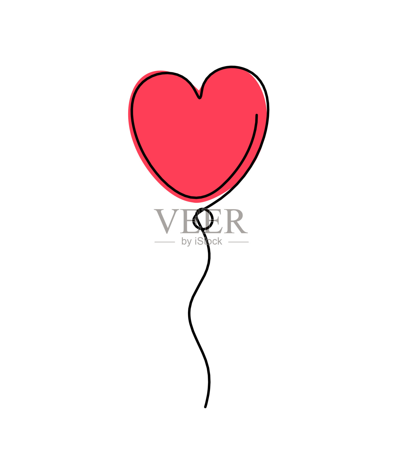 抽象彩色气球作为线条画上设计元素图片