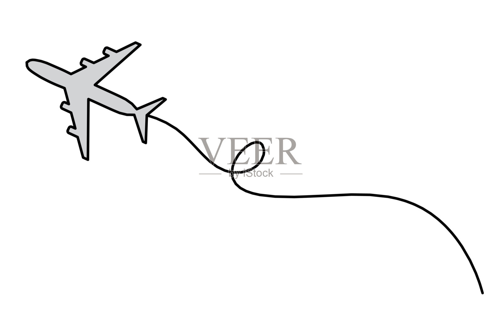 抽象的色彩平面如同画在白色上的线条一样插画图片素材