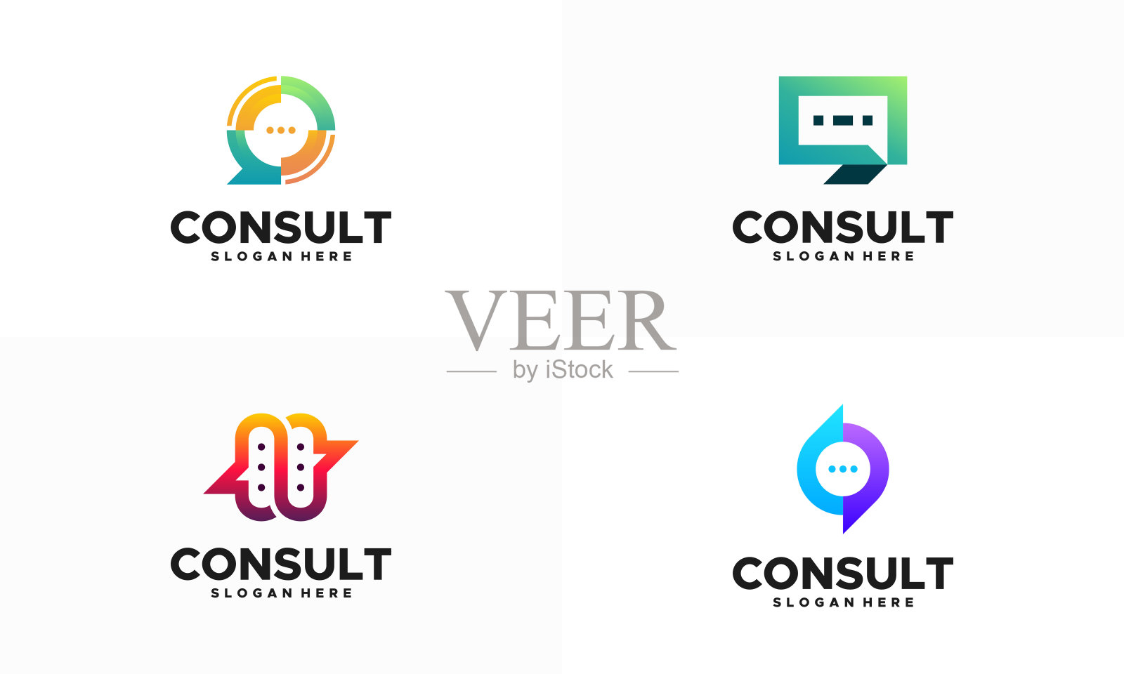 集现代梯度咨询机构logo设计模板，聊聊logo符号设计元素图片