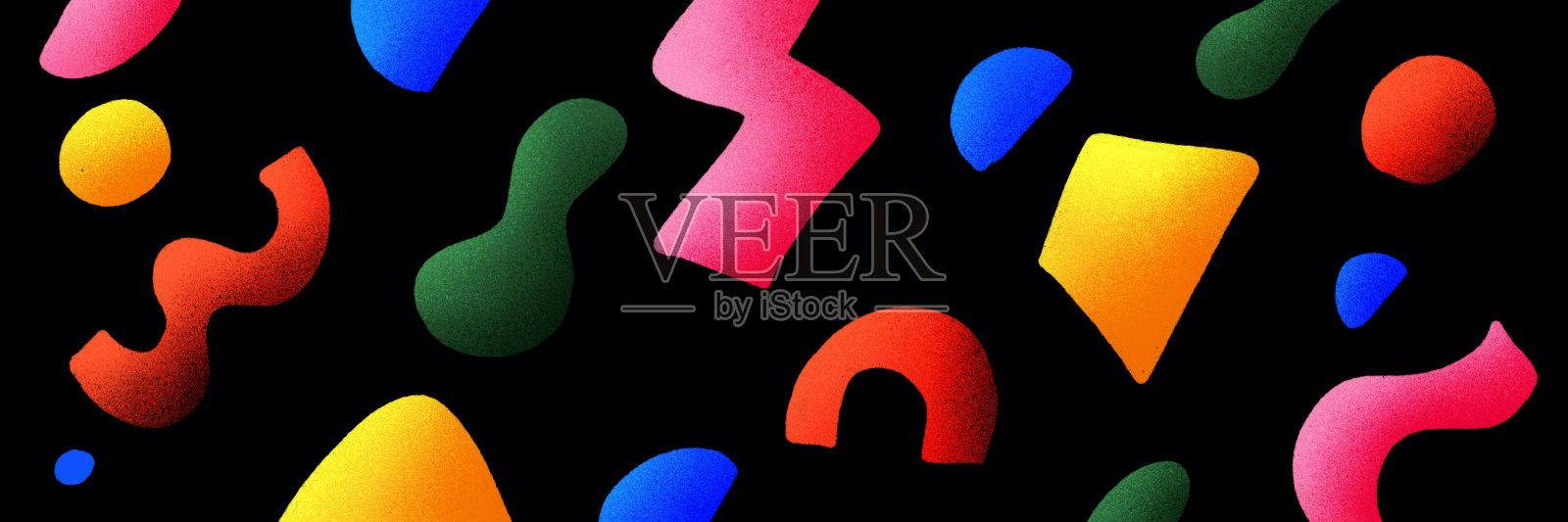 抽象形状与纹理极简潮流图案风格的背景插画图片素材