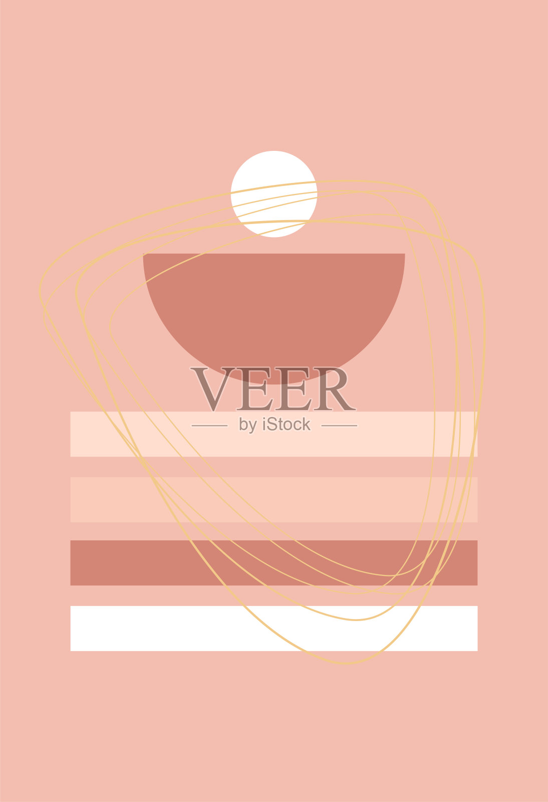 墙艺术。极简抽象艺术背景。抽象的设计。插画图片素材