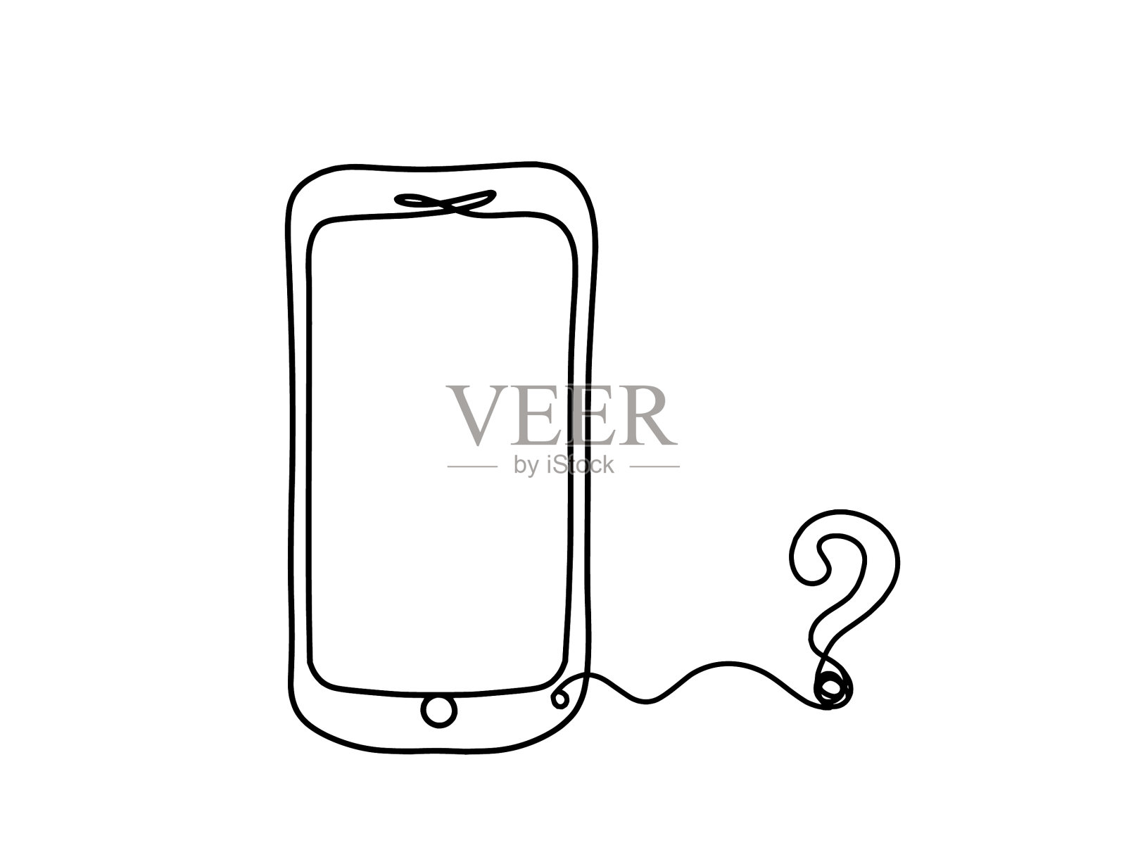 摘要手机用问号作为设计元素图片